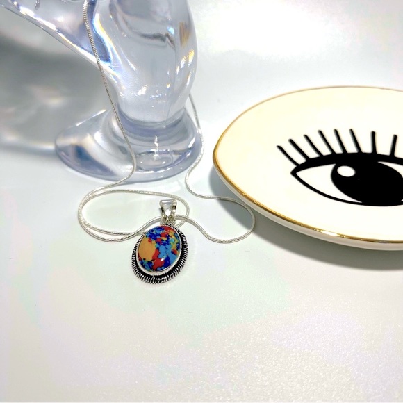 🌈 Lovely mosaic jasper necklace - Picture 4 of 8